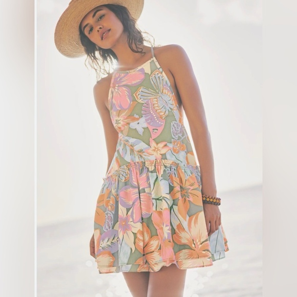 FREE‎ PEOPLE RAINFOREST COMBO DESERTED ISLAND SUMMER MINI DRESS